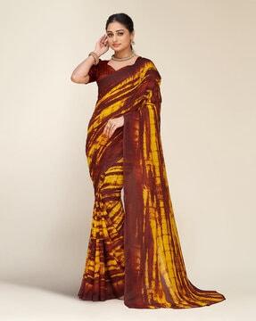 shibori print saree with blouse printed saree