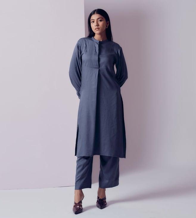 shibui blue lagoon colour me beautiful napa long kurta - day