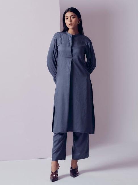 shibui blue lagoon colour me beautiful napa long kurta - day