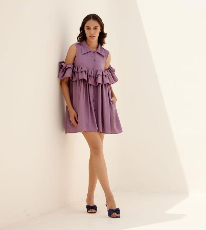 shibui lavender breathe meadow short dress