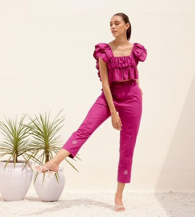 shibui magenta breathe mimosa top and pant