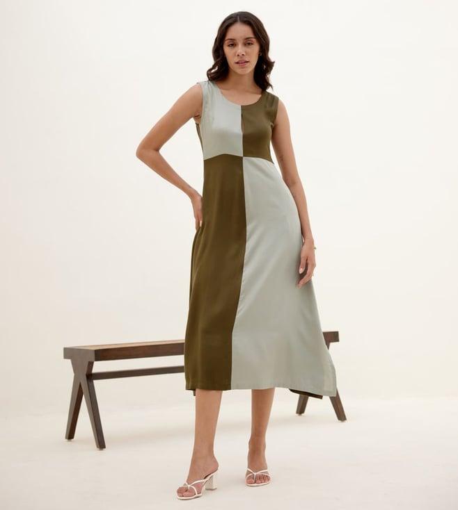 shibui olive breathe clover dress