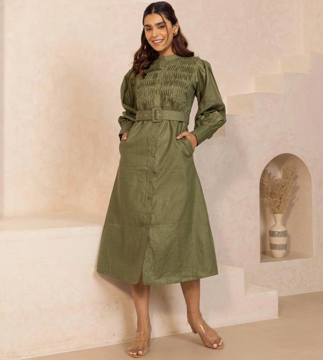 shibui olive vivd vogue dress