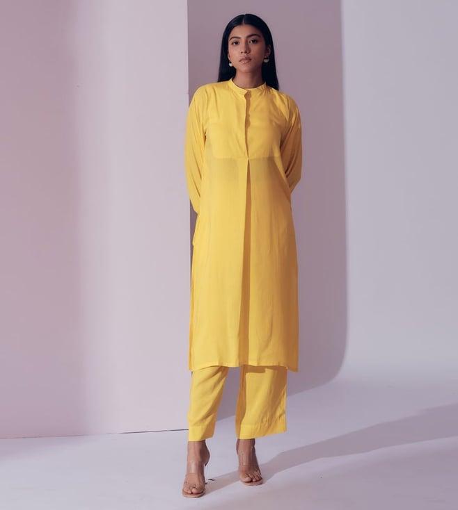 shibui sunrise yellow colour me beautiful anywhere kurta and pant