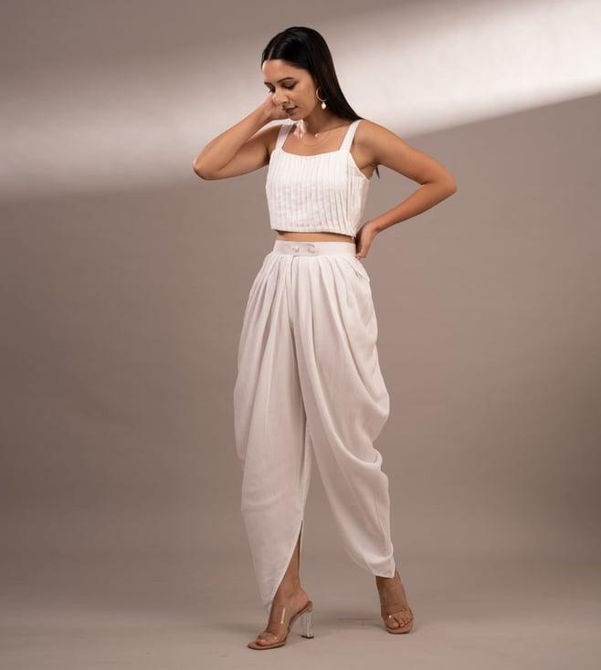 shibui white harmony alba bralette and nova dhoti pant