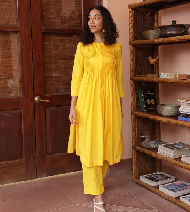 shibui yellow beyond dreams santorini kurta with pant