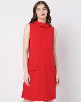 shift dress with flap pockets