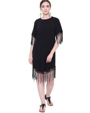 shift dress with fringes