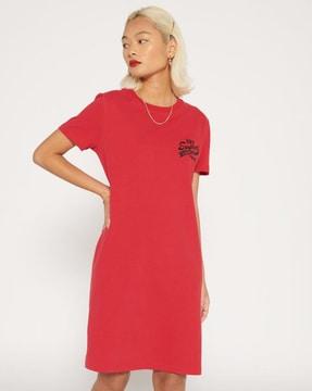 shift t-shirt dress with brand icon