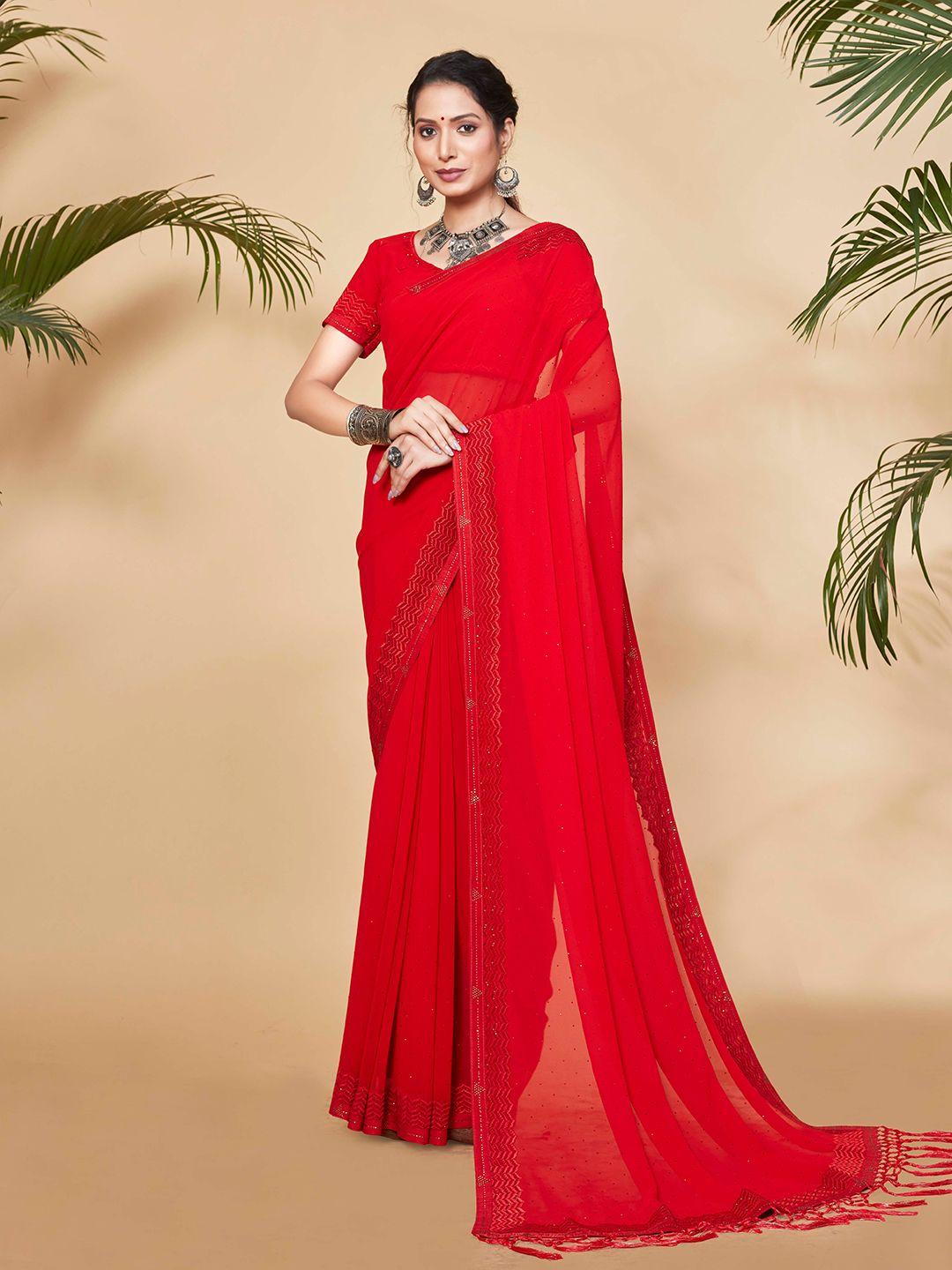 shijila embellished saree