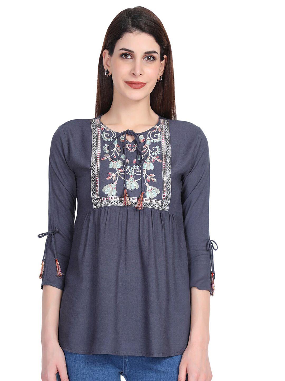 shijila embroidered top