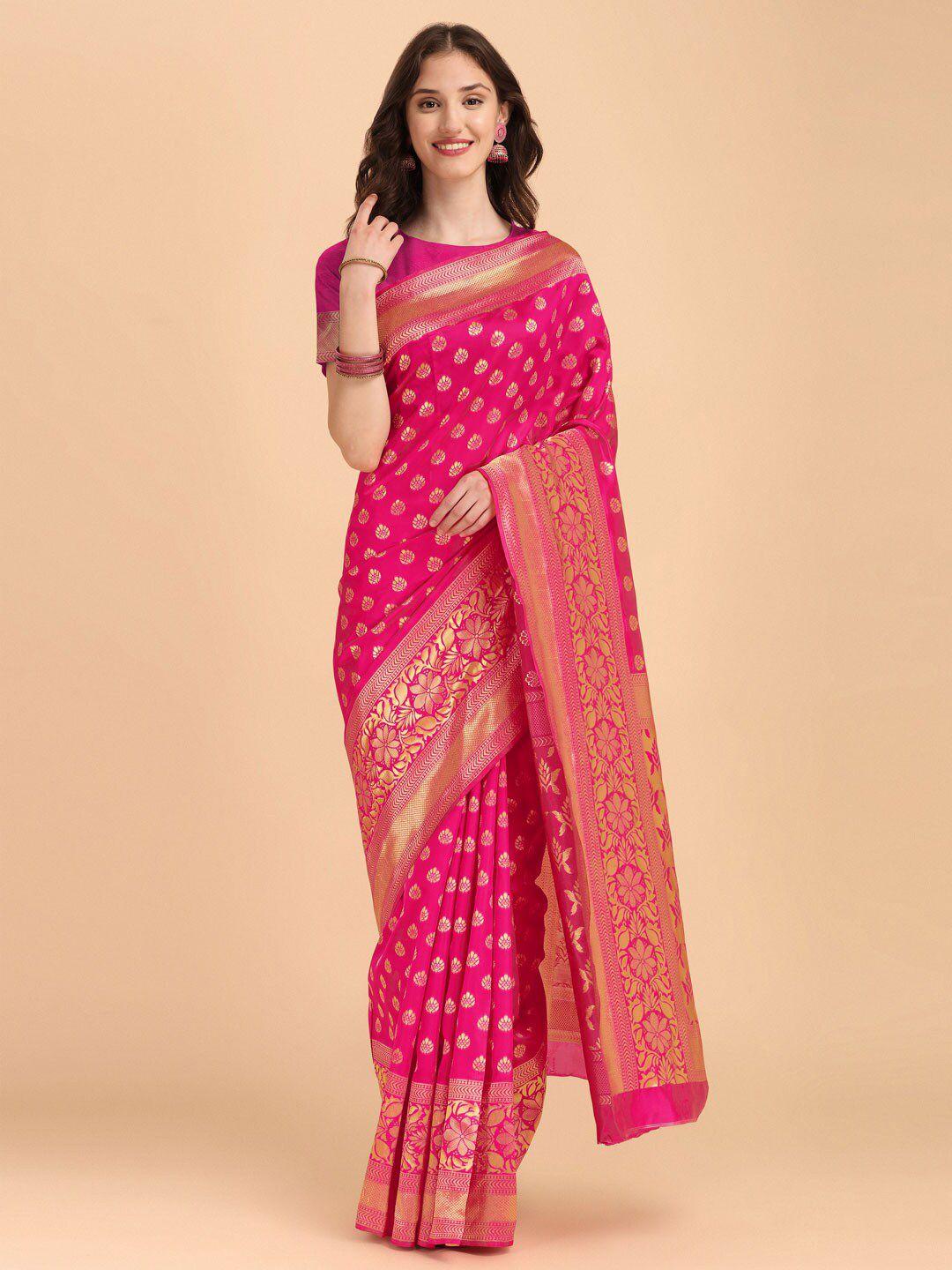 shijila ethnic motifs woven design zari detailed kanjeevaram saree