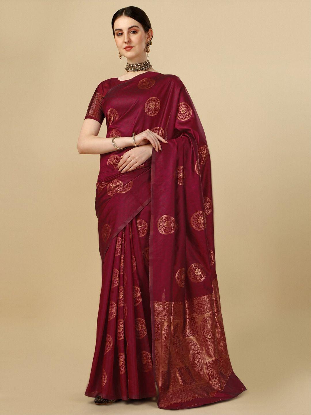 shijila ethnic motifs woven design zari kanjeevaram saree