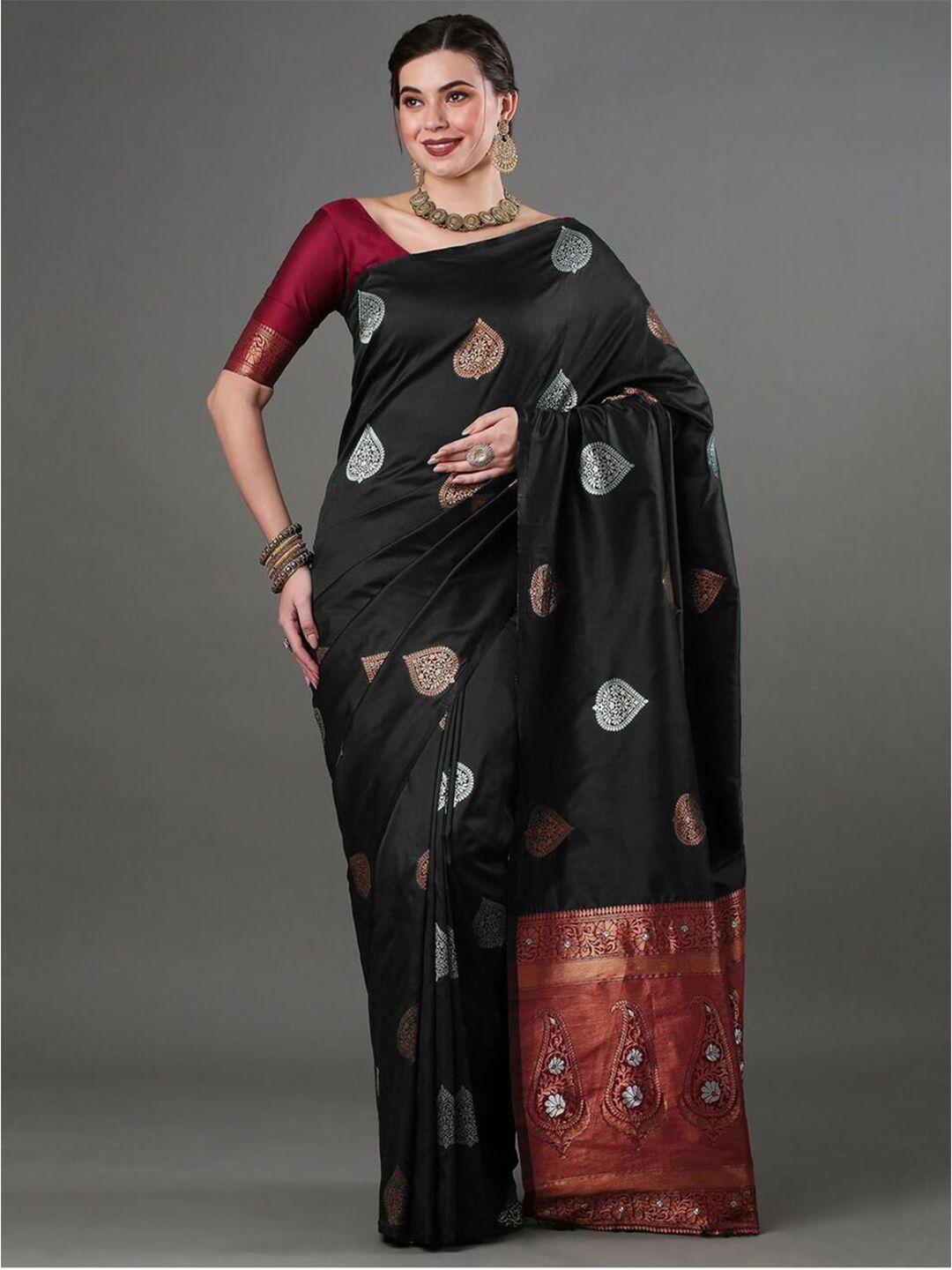 shijila ethnic motifs woven design zari kanjeevaram saree