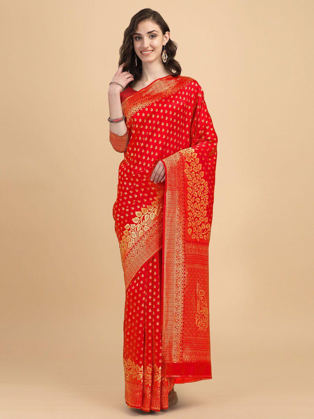 shijila ethnic motifs woven design zari kanjeevaram saree