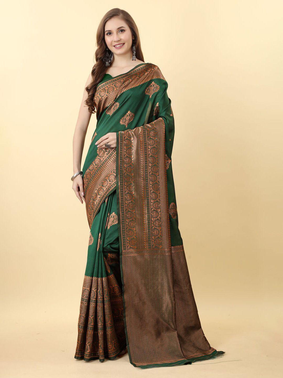 shijila ethnic motifs woven design zari kanjeevaram saree