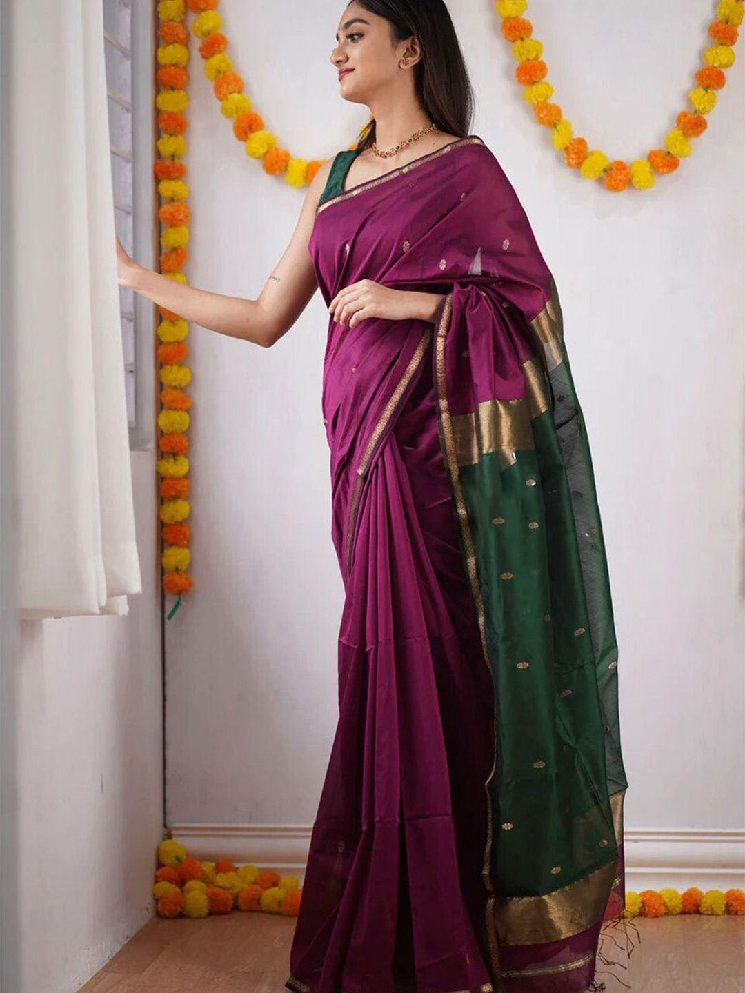 shijila ethnic motifs woven design zari kanjeevaram saree