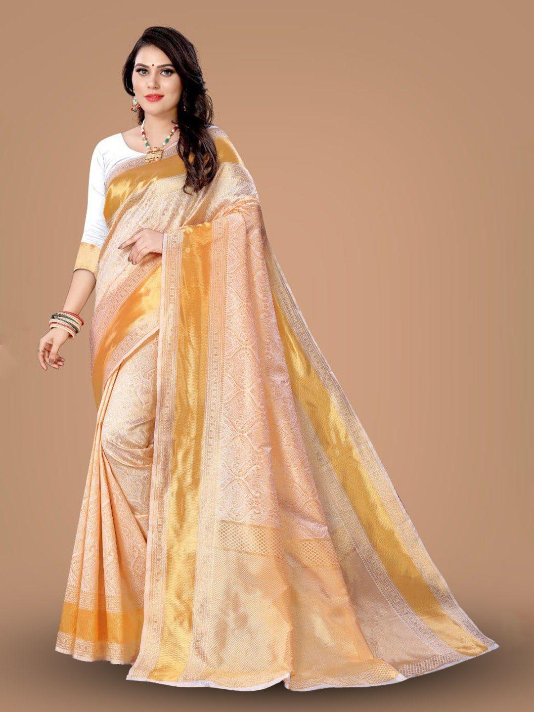 shijila ethnic motifs woven design zari kanjeevaram saree