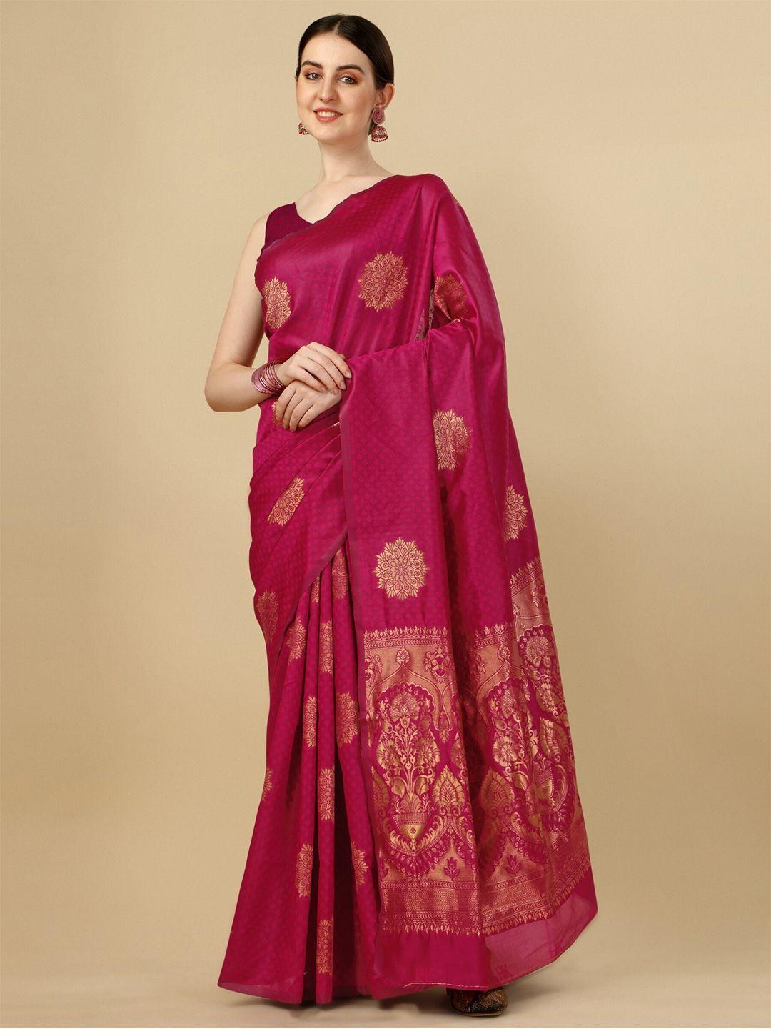 shijila ethnic motifs woven design zari pure silk kanjeevaram saree
