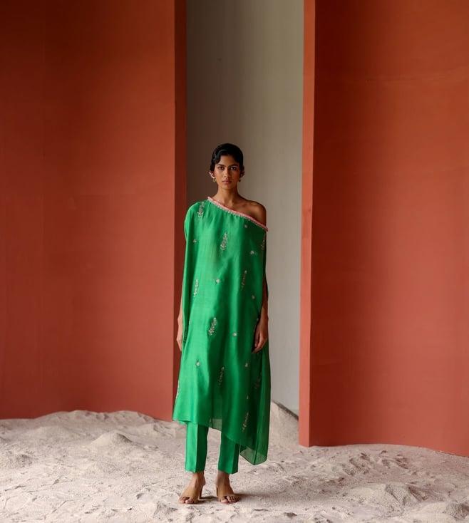 shikha mehta green gul kaftan with pant