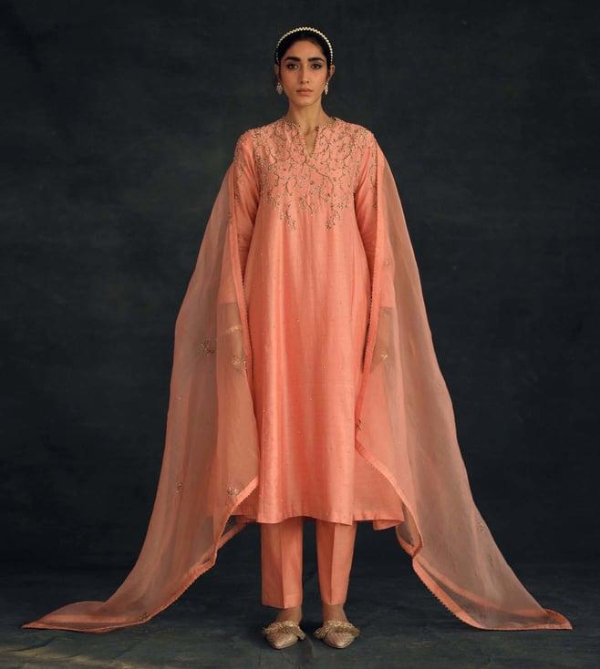 shikha mehta salmon zayra kurta set