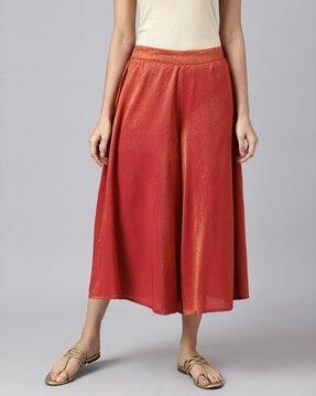 shimmer ankle-length palazzo pants