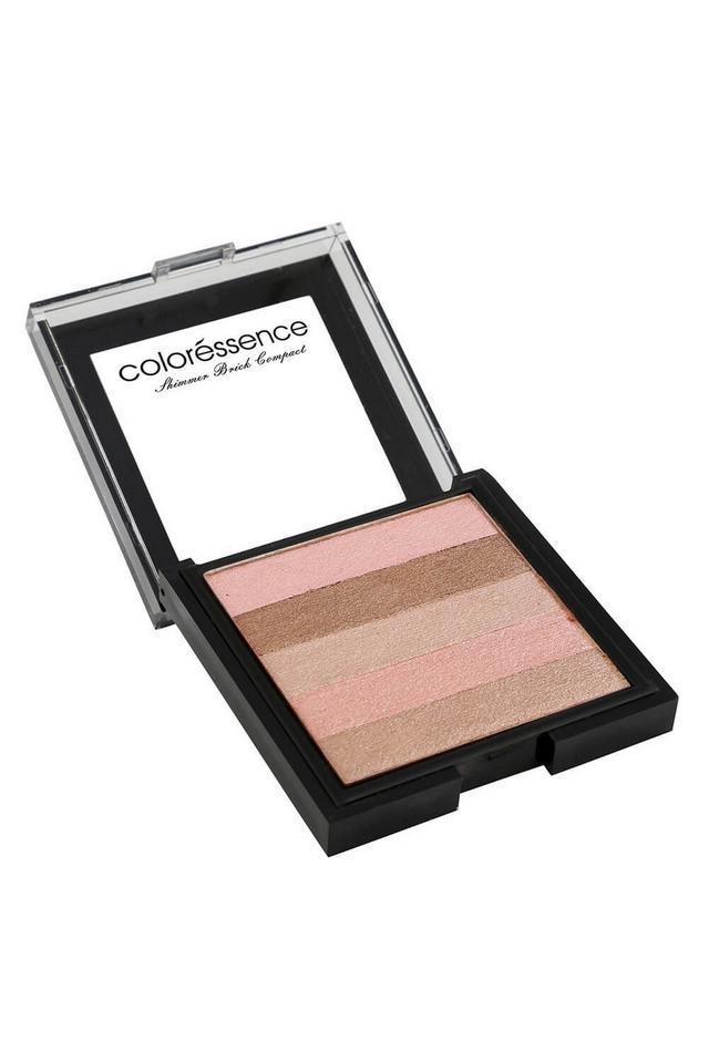 shimmer brick compact multipurpose pigmented highlighter _ blusher palette(pink quartz)