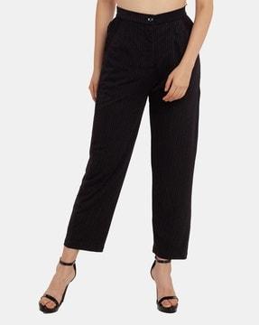 shimmer flat-front trousers with insert pockets