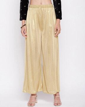 shimmer palazzos with elasticated waist