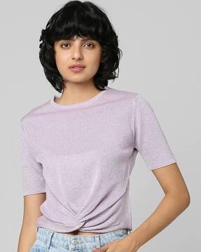 shimmer twist-front top