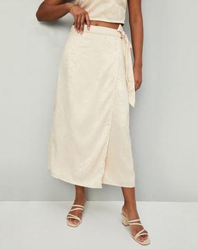 shimmer wrap skirt with side tie-up