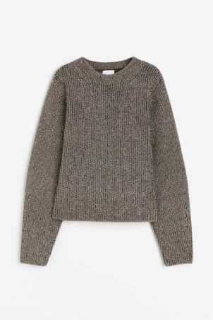 shimmering rib-knit jumper