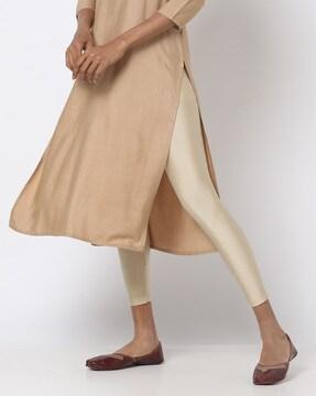 shimmery leggings with elasticated waist