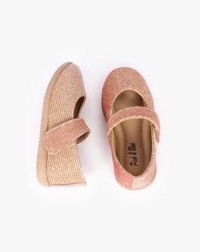 shimmery shoes with velcro fastening