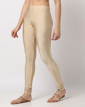 shimmery leggings with elasticated waistband