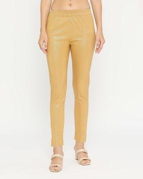 shimmery pants with elasticated waist