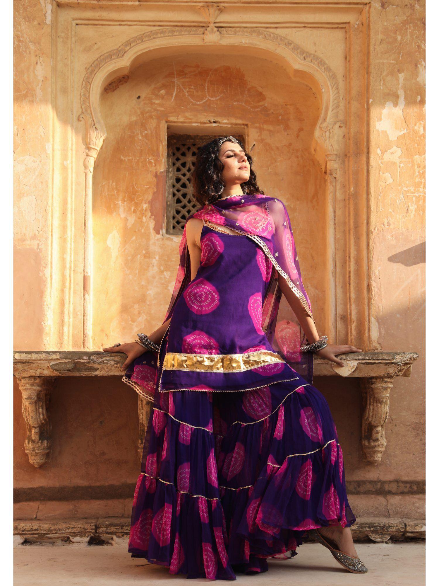 shinaz purple sharara (set of 3)