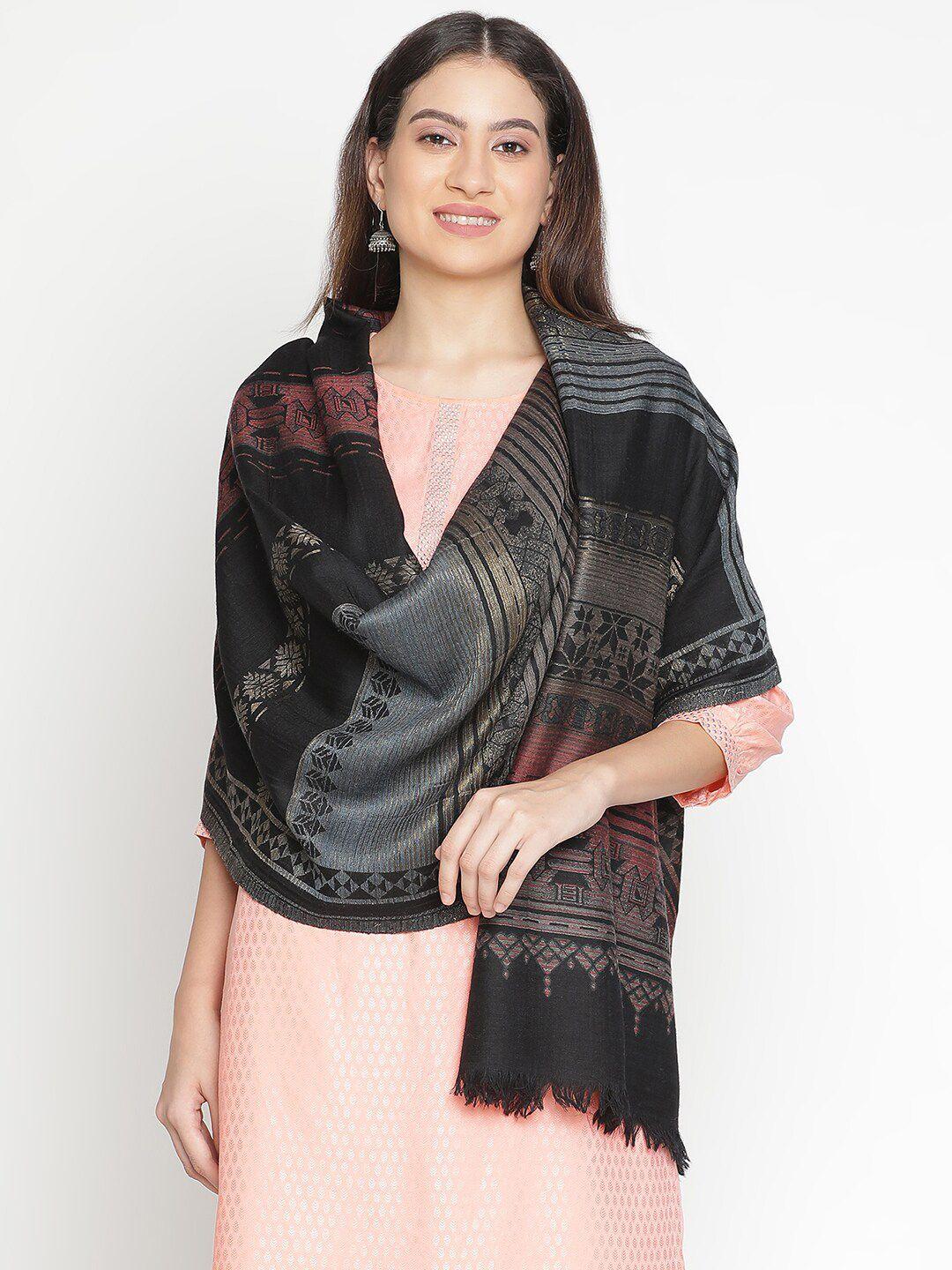shingora ethnic motifs woven-design woollen shawl