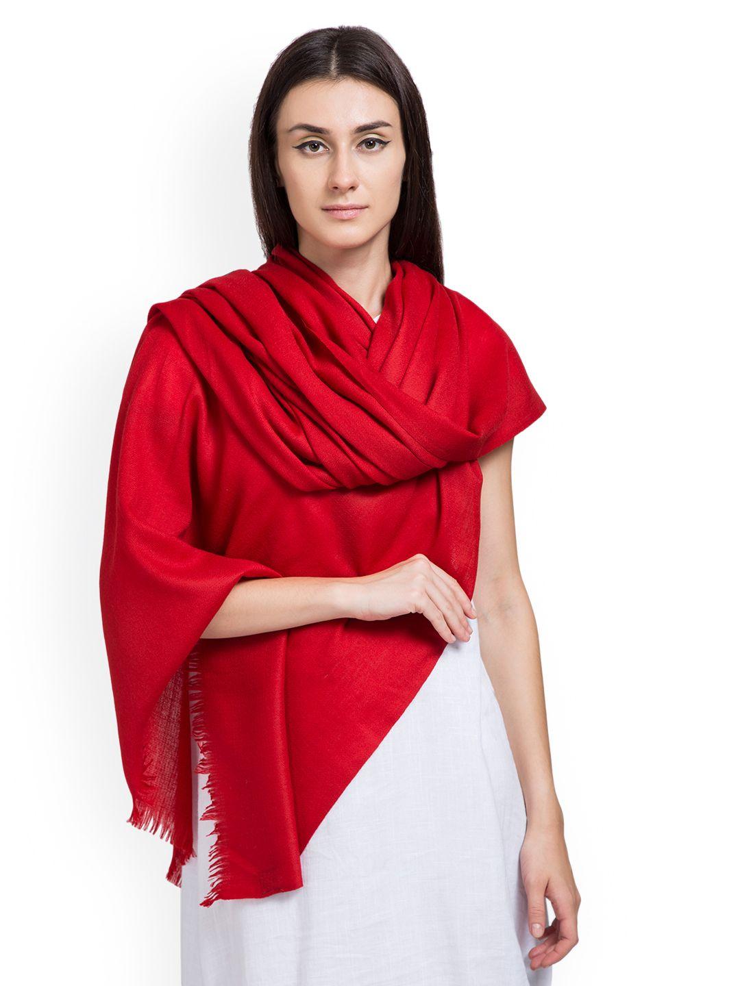 shingora women red solid sustainable shawl