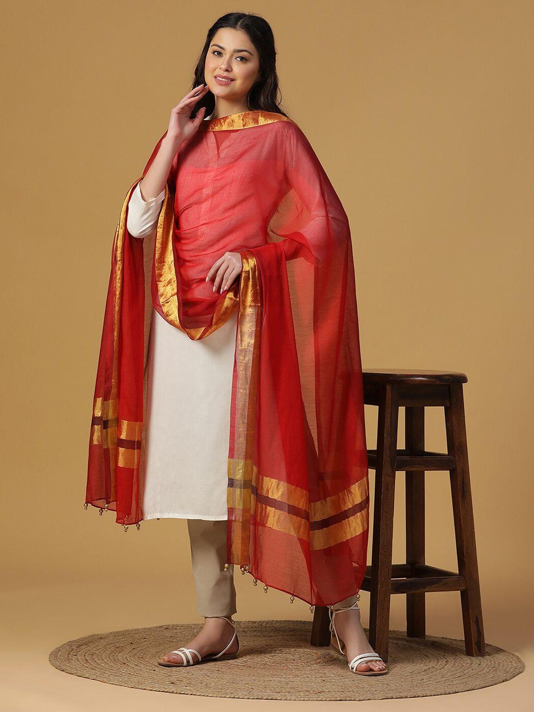 shingora jacquard silk blend dupatta with zari