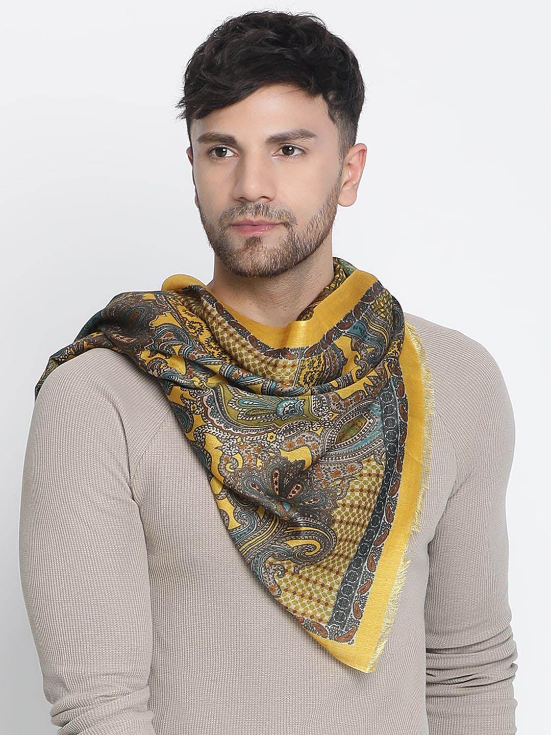 shingora men printed fringed mufflers