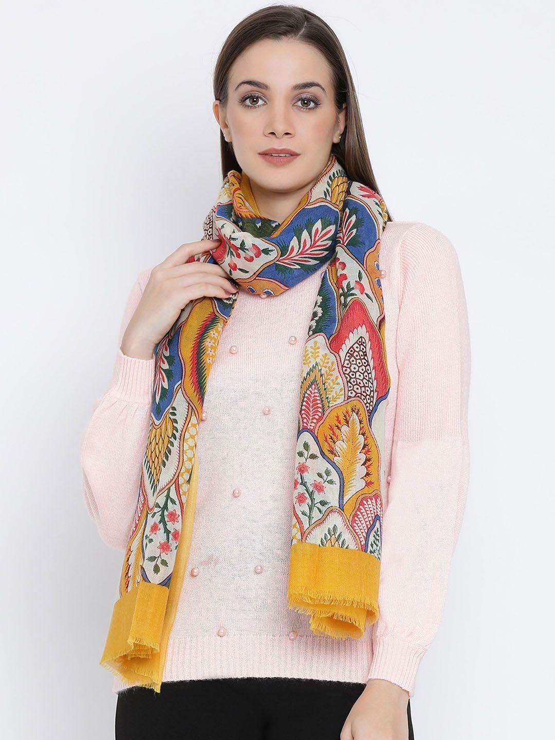 shingora women multicoloured printed woolen shawl