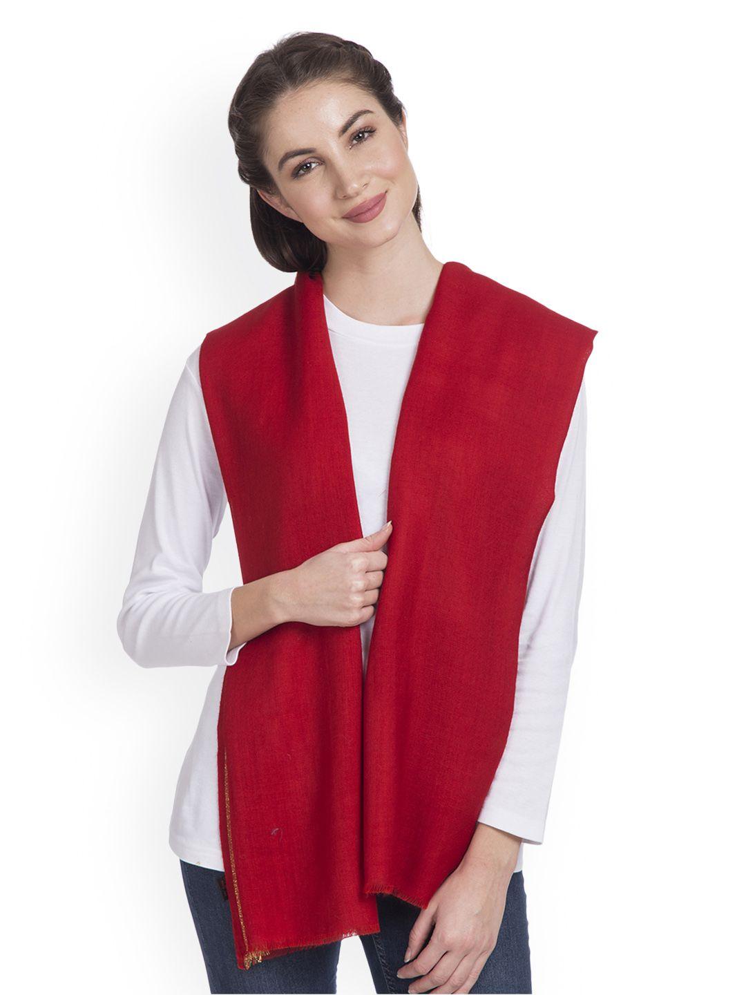 shingora women red solid sustainable stole