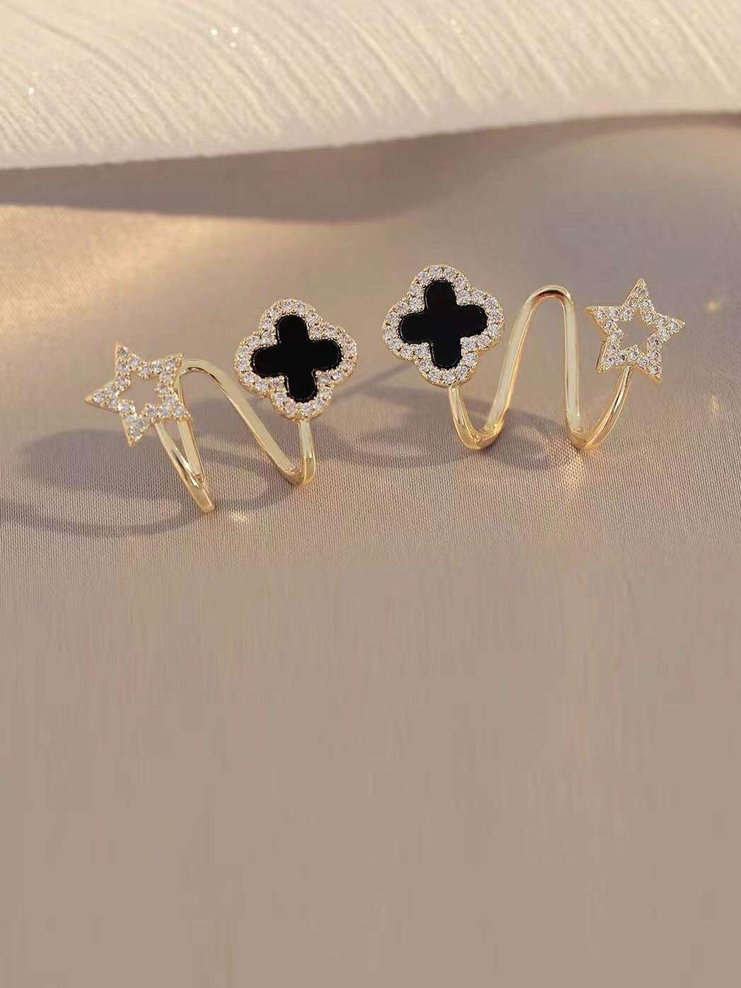 shining diva fashion gold-plated contemporary stud earrings