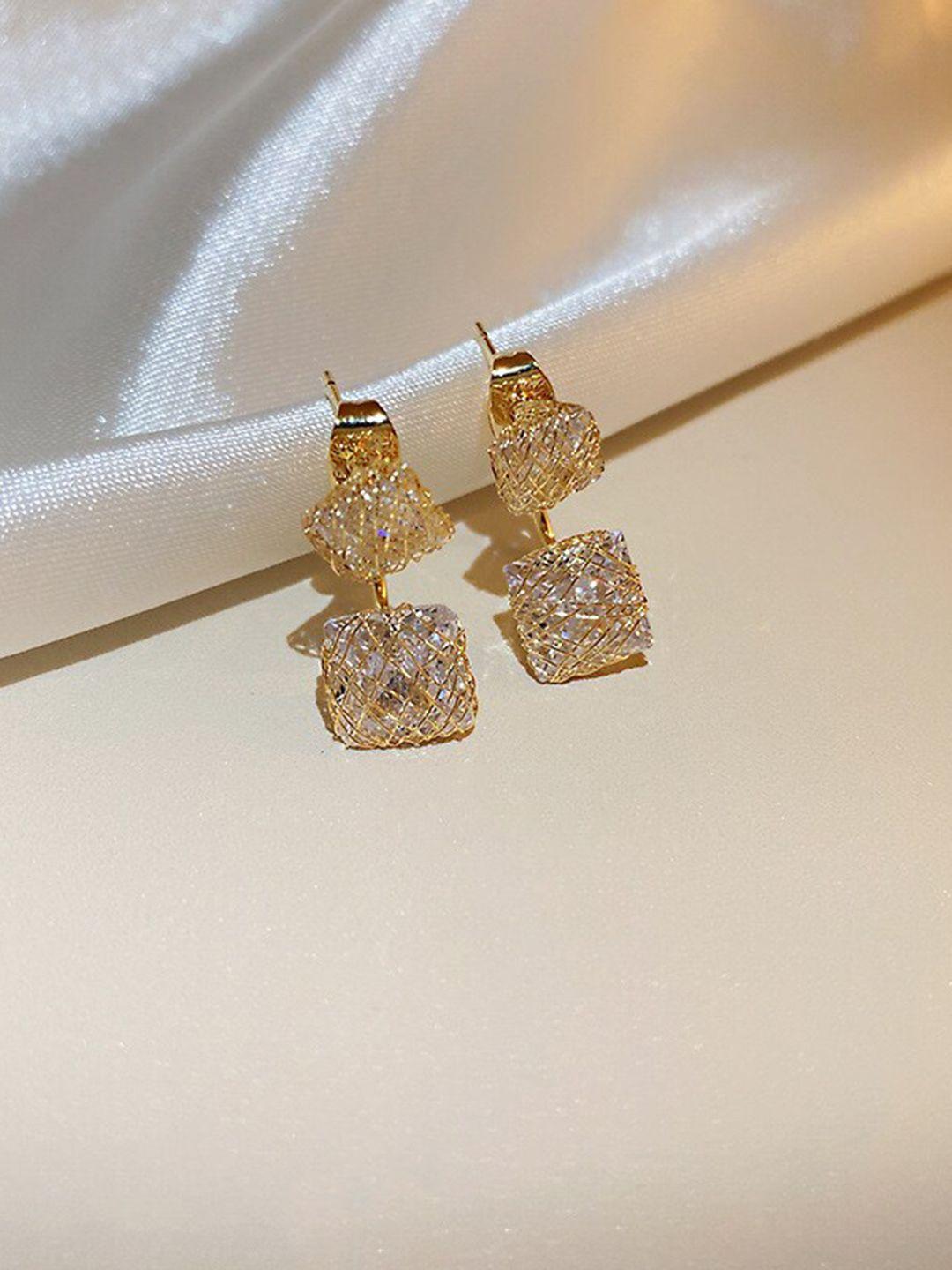 shining diva fashion gold-plated contemporary studs earrings