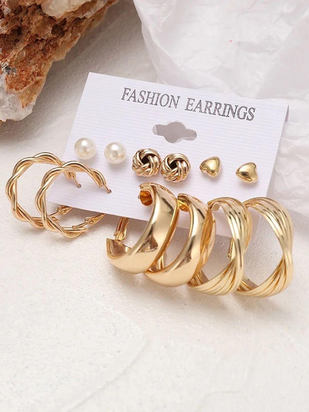 shining diva fashion gold-toned contemporary studs earrings