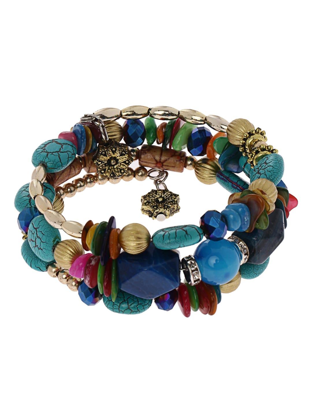 shining diva fashion multicoloured metal multistrand bracelet