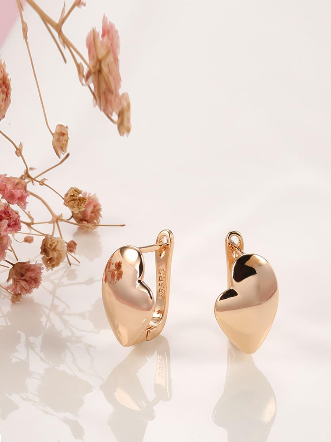 shining diva fashion rose gold-plated zircon studs