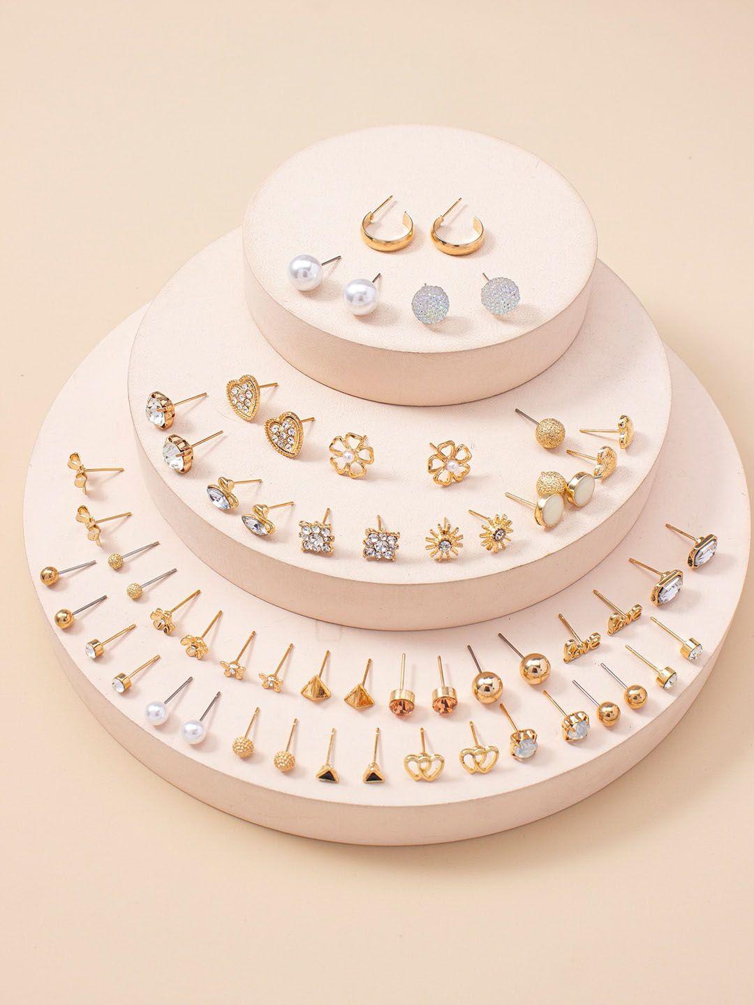 shining diva fashion set of 30 contemporary studs earrings