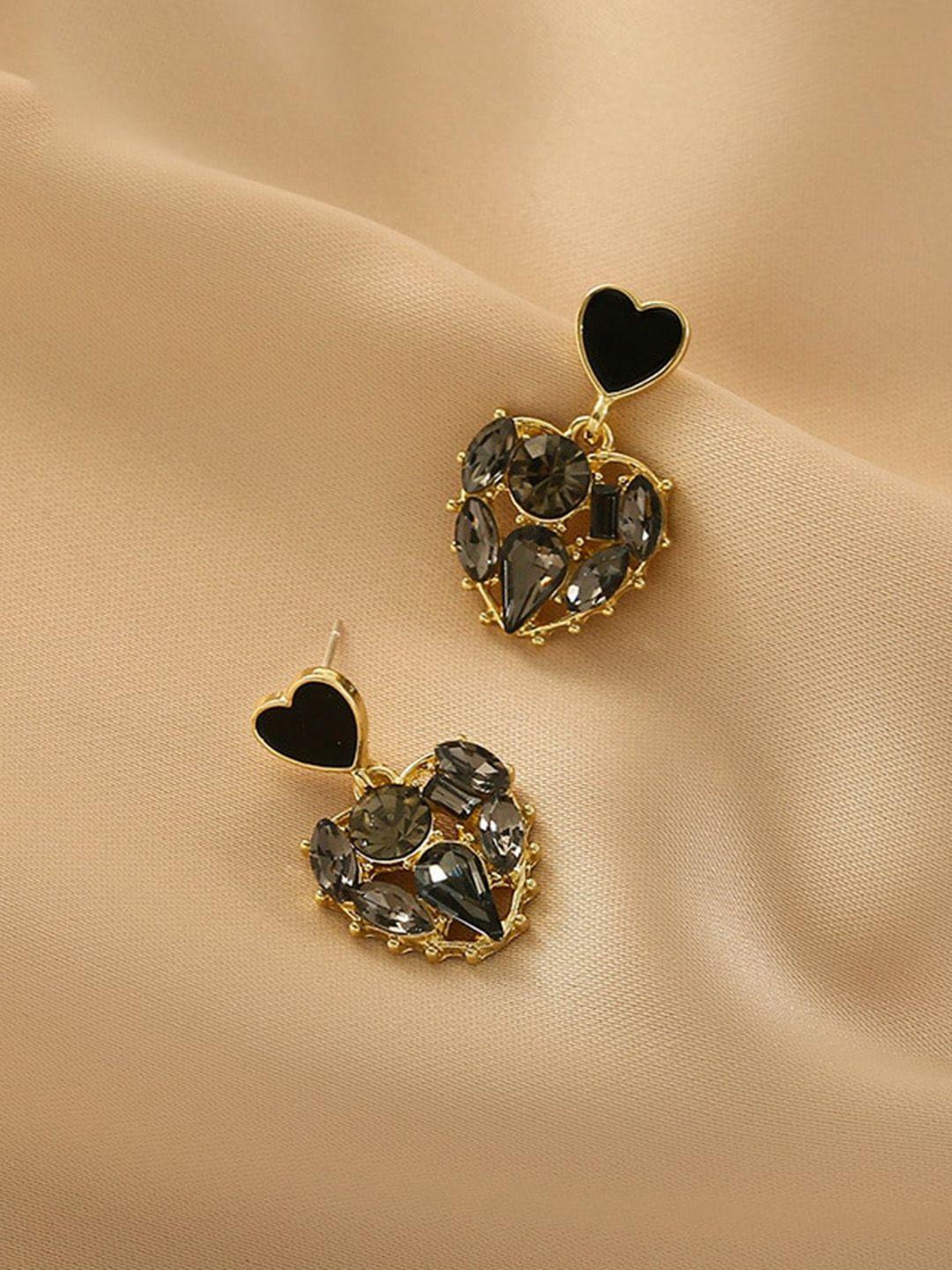 shining diva fashion black contemporary drop earrings